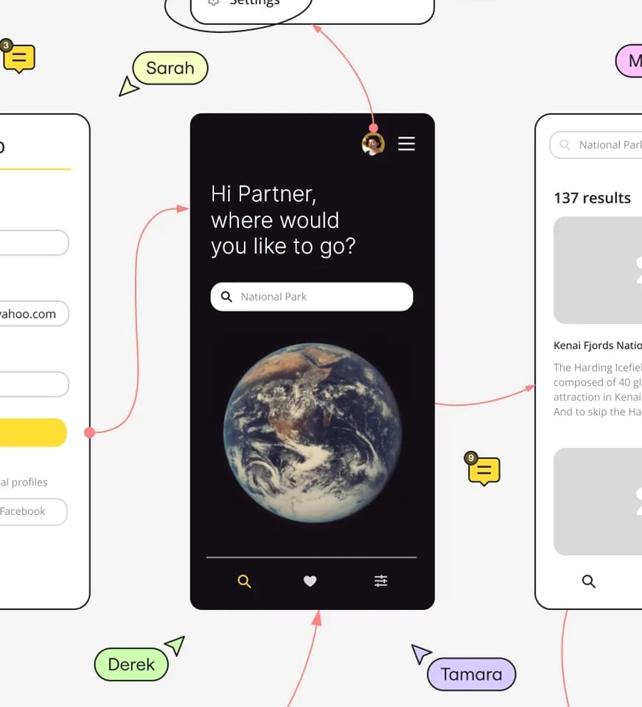 A mobile website mockup showing a custom designed website on a smartphone screen